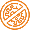 Pomarańczowa ikona stop wirusowi